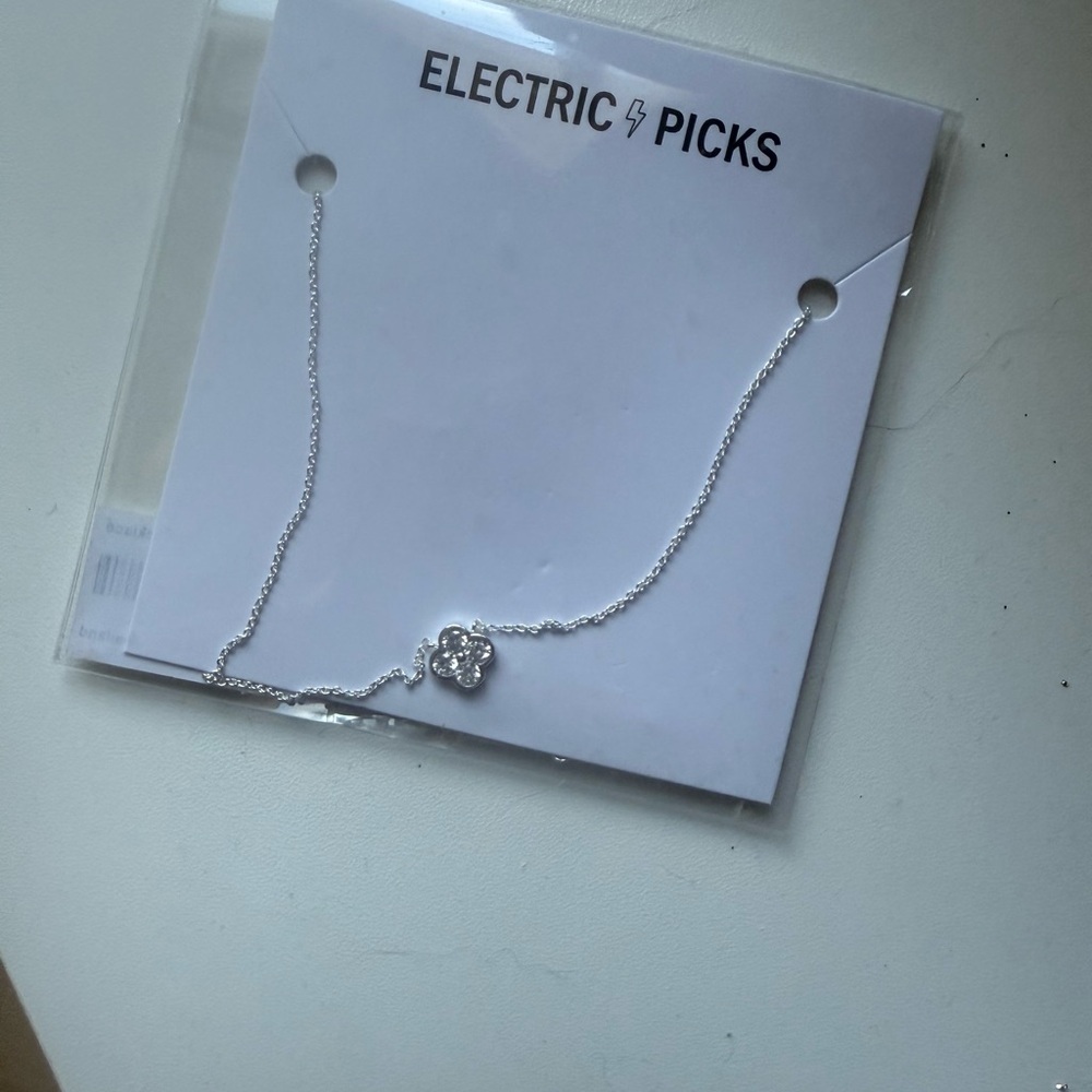 Electric Picks Silver Necklace